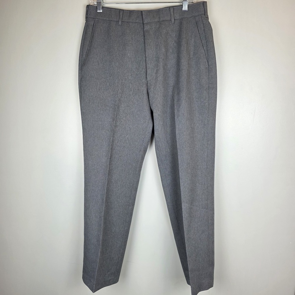 Vintage 80s Levi's Action Slacks Men Dress Pants Gray Draco  Polyester 34x29.A89